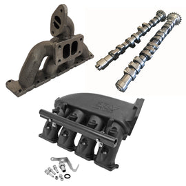 SPA Turbo VW MKIV GTI T3 Twin Scroll Top Mount Flange Turbocharger Exhaust Manifold + Cast Aluminum Intake Manifold + 252 / 260 High Performance Camshaft set