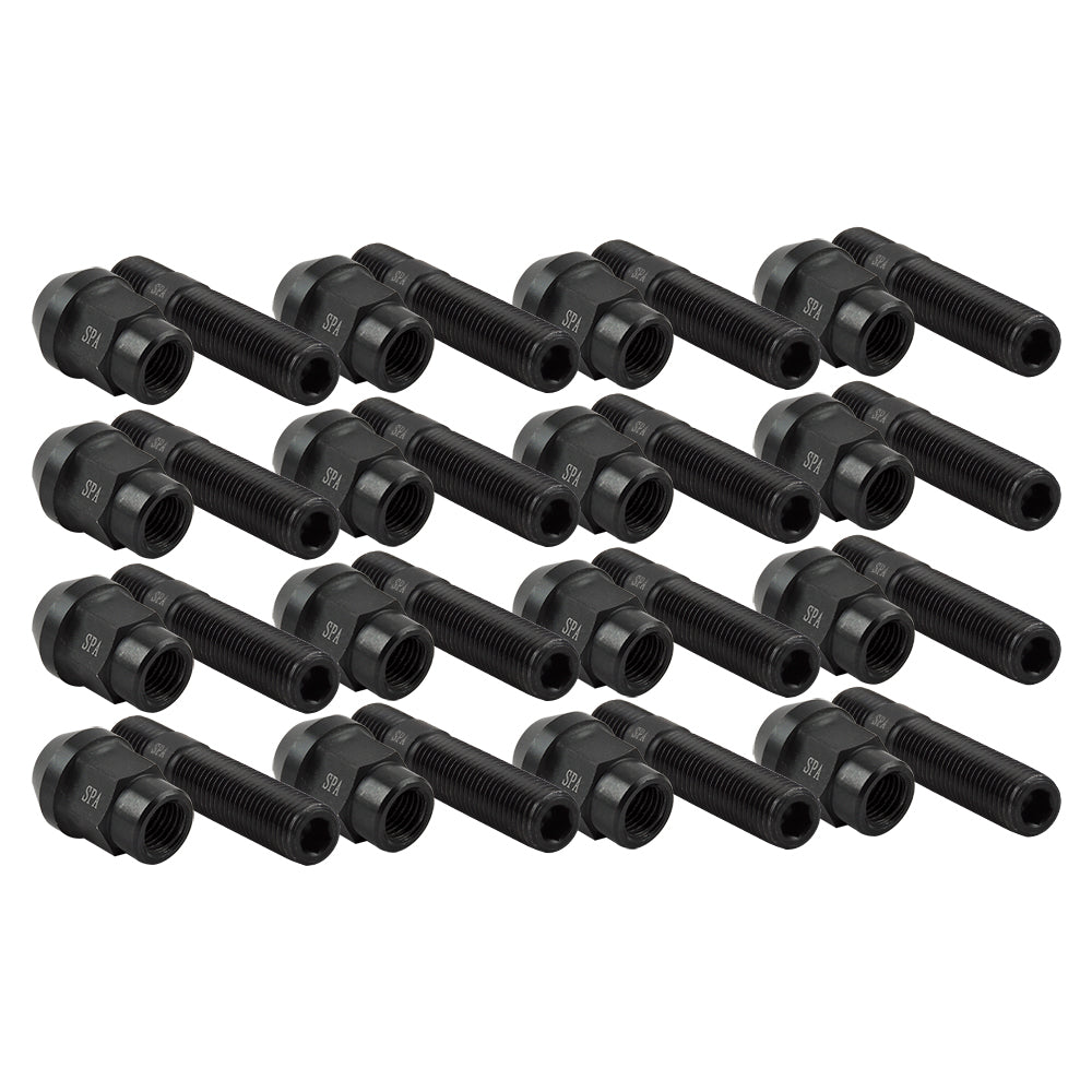 SPA Turbo FORGED WHEEL STUD AND NUT COMPETITION TYPE 62mm M12x1.5 – Pack of 16