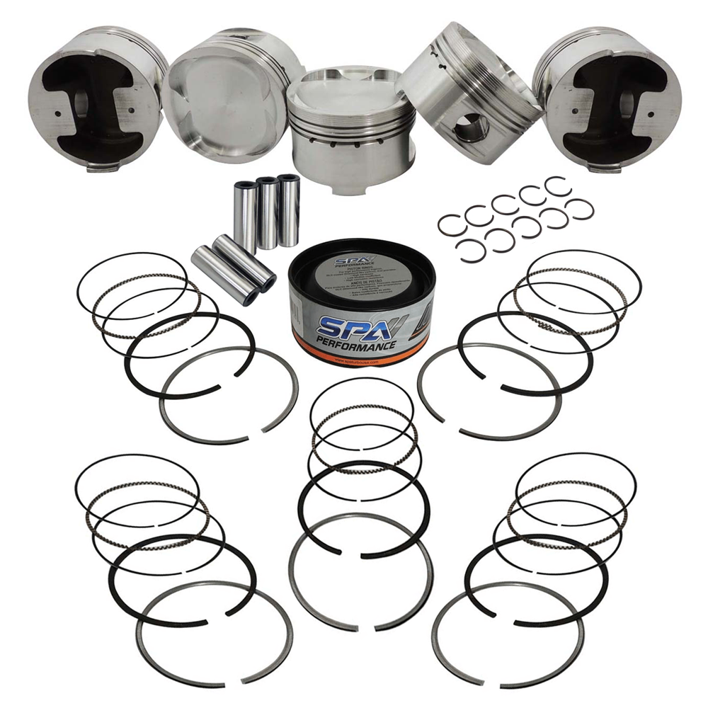 SPA Turbo Forged flat top piston and rings set 83.5mm + 144mm x 20mm High Performance Basic Connecting Rod Set 7/16" bolt (1100hp) for Fiat/Lancia inline 5cyl 20V