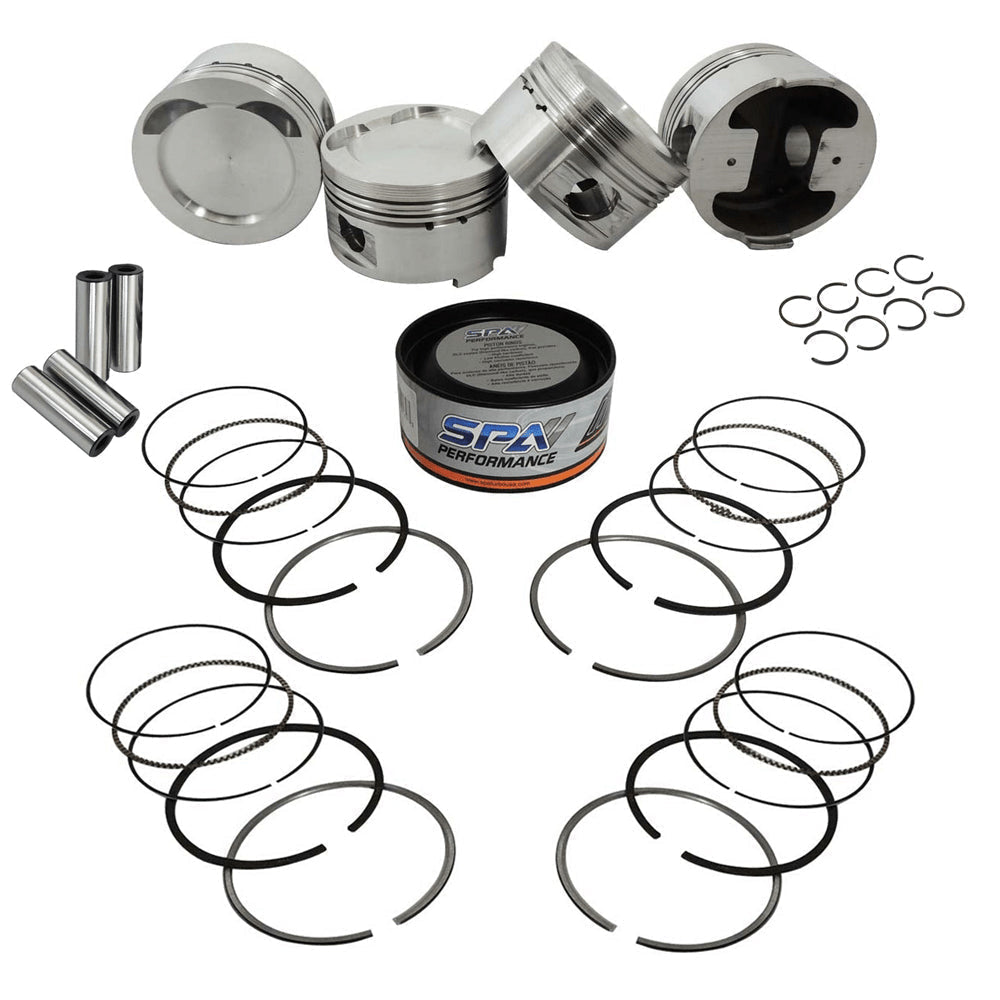 SPA Turbo Forged piston and rings set 83.5mm VW 2.0L 16V ABF + Decompression Head Gasket Spacer - 1.5mm + Head stud set