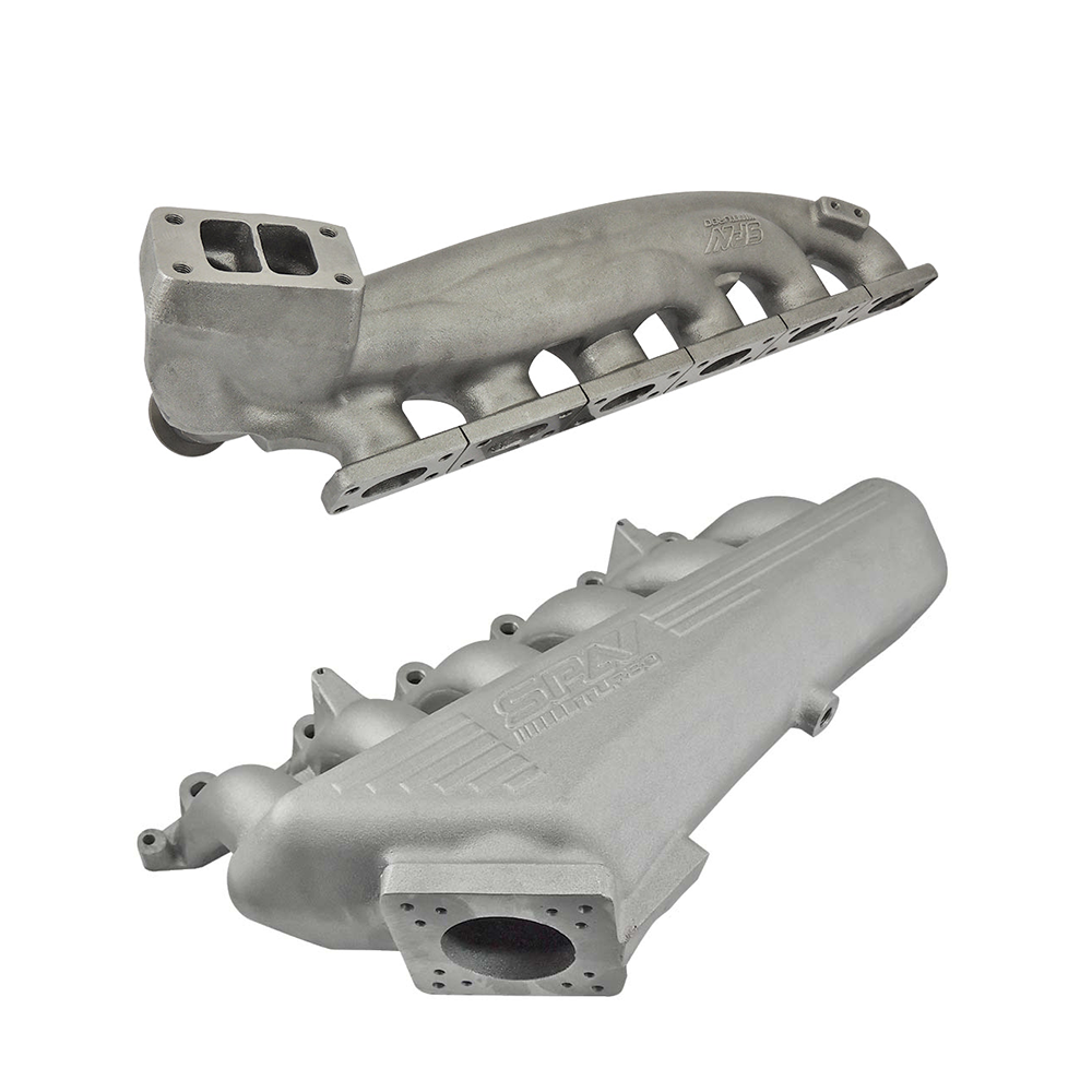 SPA Turbo TWIN SCROLL TOP MOUNT CAST TURBO MANIFOLD V-BAND WASTEGATE + CAST ALUMINUM INTAKE MANIFOLD OEM THROTTLE for BMW E36 325 328 M3 (M50/M52/M54) - PRE-SALE