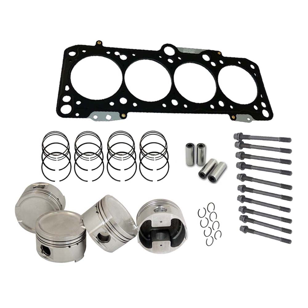 SPA Turbo Forged piston set 82mm 1.8L 20V VW/AUDI + Decompression Head Gasket Spacer - 1.5mm + 136mm head stud set