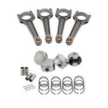 Load image into Gallery viewer, SPA Turbo Forged flat top piston and rings set 83.5mm VW ABA 2.0L 8V + VW 159mm x 20mm High Performance Steel Basic Connecting Rod set 3/8" bolt (1000hp)