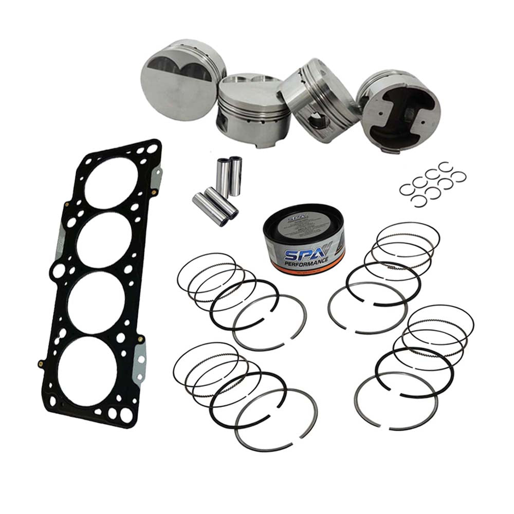 SPA Turbo Forged piston and rings set 83mm VW  9A 2.0L 16V + Decompression Head Gasket Spacer - 1.5mm