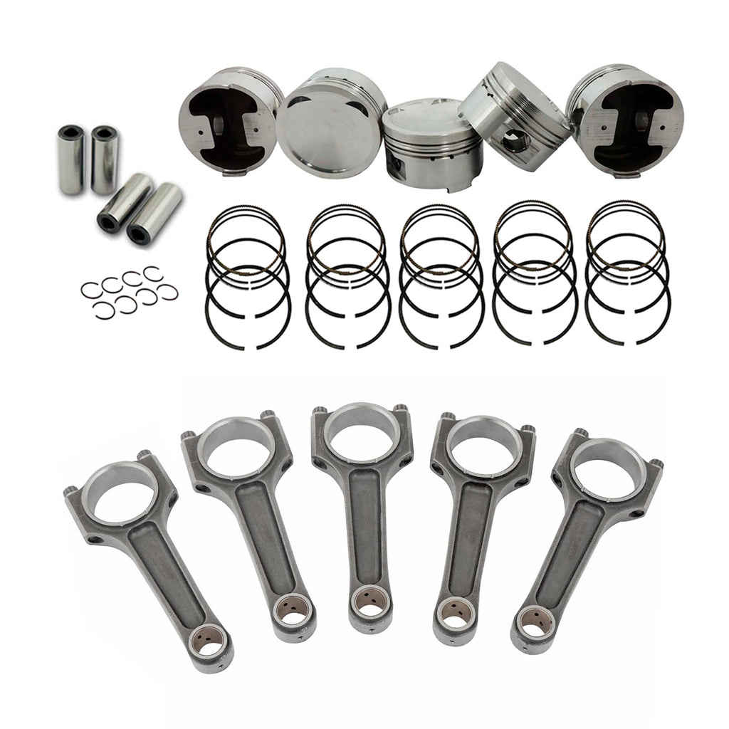 SPA Turbo Forged piston and rings set 83.5mm VW 2.5L Jetta MK5 07k + VW 144mm x 20mm Super A connecting rod set 7/16" bolt (1000hp)