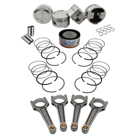 SPA Turbo Forged piston and rings set 83mm VW 2.0L 16V ABF + VW 159mm x 20mm High Performance Steel Basic Connecting Rod set 3/8