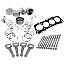 Load image into Gallery viewer, SPA Turbo Forged piston and rings set 83mm VW 2.0L 16V ABF + VW 159mm x 20mm High Performance Steel Basic Connecting Rod set 3/8" bolt (1000hp) + Decompression Head Gasket Spacer - 1.5mm + 136mm head stud set