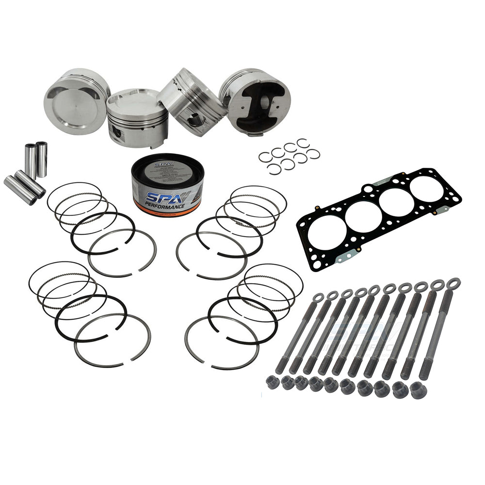 SPA Turbo Forged piston and rings set 83.5mm VW 2.0L 16V ABF + Decompression Head Gasket Spacer - 1.5mm + Head stud set