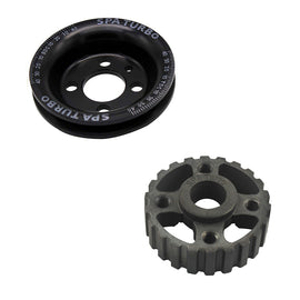 SPA Turbo VW syncro Audi 80 90 100 4000 rabbit 1.8 8v underdrive Pulley - BLACK + VW 8V super light crank timing gear