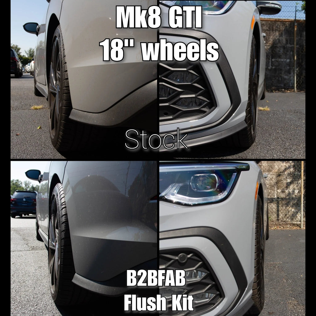 B2BFAB Mk8 GTI Flush wheel Spacer Kit With Hardware For OEM 18 wheels 15mm | 20mm