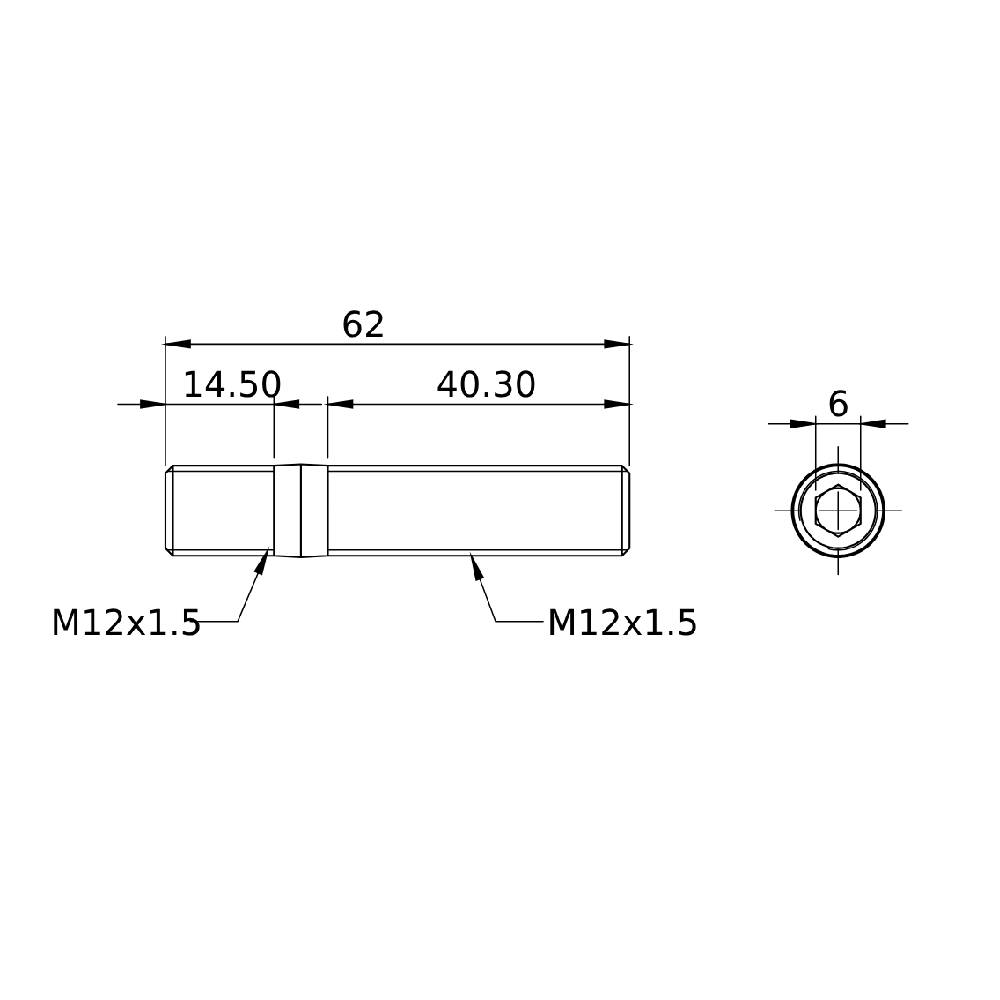 SPA Turbo FORGED WHEEL STUD AND NUT COMPETITION TYPE 62mm M12x1.5 – Pack of 1