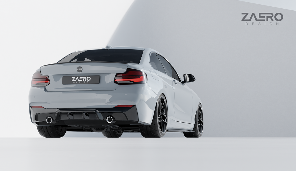 Zaero Design BMW M235i & M240i F22 F23 EVO-1 Gloss Black Rear Diffuser