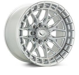 Vossen HFX-1 22x10 / 6x135 BP / ET-18 / 87.1 CB / Super Deep - Silver Polished Wheel