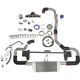 SPA Turbo TWIN SCROLL TOP MOUNT TMA06 TURBO KIT + FRONT MOUNT INTERCOOLER VW 1.8 20V TRANSVERSAL, BLACK HOSES, TURBO NOT INCLUDED