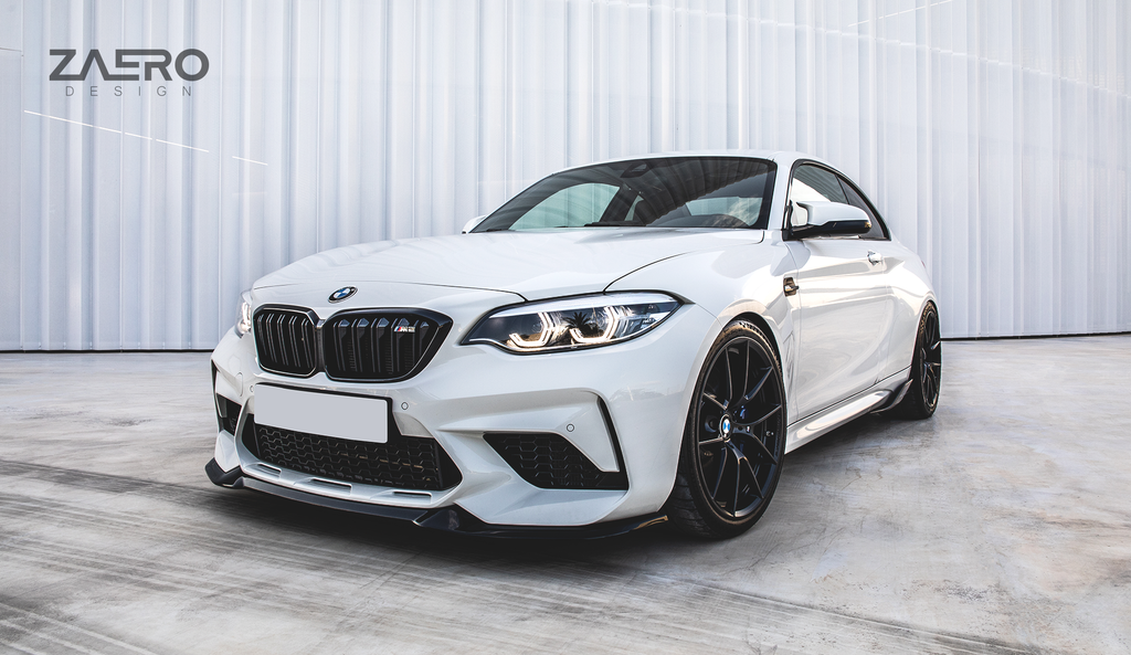 Zaero Design BMW M2 Competition F87 EVO-S Gloss Black Front Splitter
