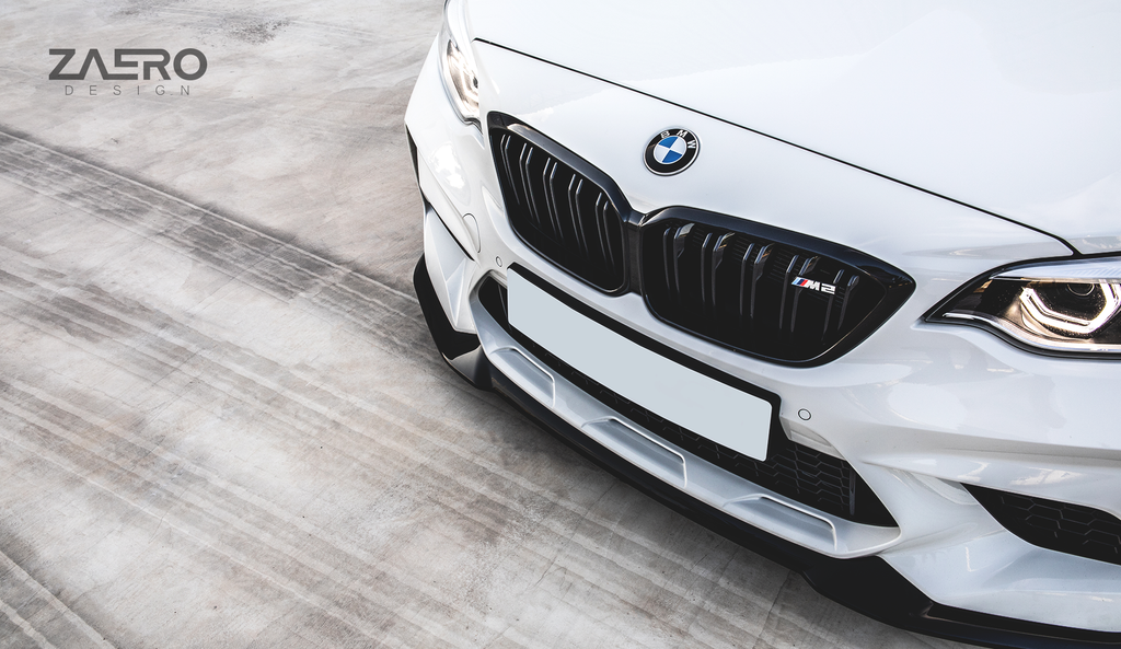 Zaero Design BMW M2 Competition F87 EVO-S Gloss Black Front Splitter