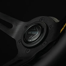 Load image into Gallery viewer, MOMO MOD.08 330 Diam 88 Dish Blk Leather Blk Spokes 1 Stripe