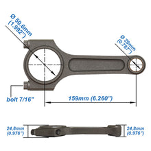Load image into Gallery viewer, SPA Turbo VW 159mm x 20mm Super A connecting rod set 7/16" bolt (1200hp)