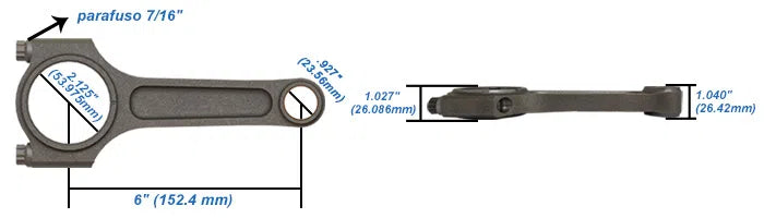SPA Turbo Chevy II 2.5L / 4 CYLINDERS 6" x .927 / 152.4mm x 23.56mm high performance basic connecting rod set