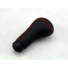 Load image into Gallery viewer, Nardi Shift Knob - Prestige - Black Perforated Leather &amp; Black Smooth Leather with Red Stitching