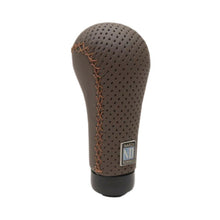 Load image into Gallery viewer, Nardi Gear Shift (Shifter) Knob - Prestige - Brown Perforated Leather &amp; Brown Smooth Leather with Brown Cross-Stitching