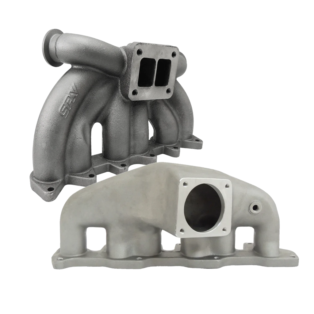 SPA Turbo VW VR6 12V OBDI Short Runner Induction Intake Manifold + VW VR6 12V TWIN SCROLL T4 TOP MOUNT TURBO MANIFOLD - DUAL V-BAND WASTEGATES