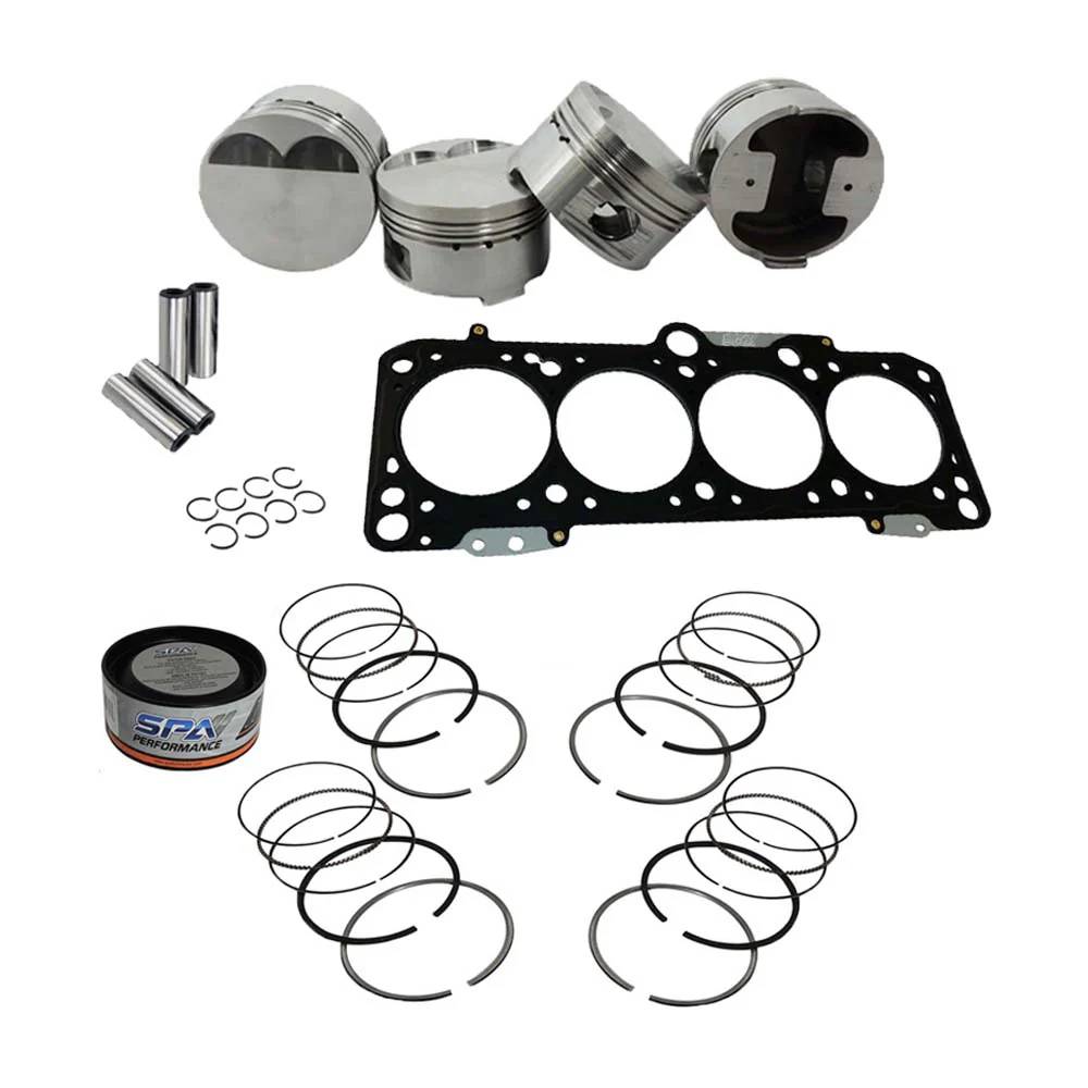 SPA Turbo Forged piston and rings set 82.5mm VW  9A 2.0L 16V + VW 8v/16v ABA ABF MLS decompression Head Gasket Spacer - 1.5mm