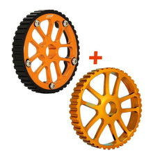 Load image into Gallery viewer, SPA Turbo VW 74-98 8V Y series adjustable cam gear pulley + lightweight intermediate shaft pulley - Black/Gold