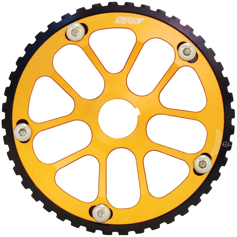 SPA Turbo VW 74-98 8V Y series adjustable cam gear pulley + lightweight intermediate shaft pulley - Black/Gold