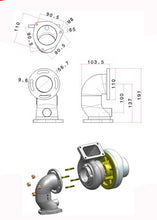 Load image into Gallery viewer, SPA Turbo Cast iron turbocharger downpipe 90° 2 1/2" T3 4 bolts