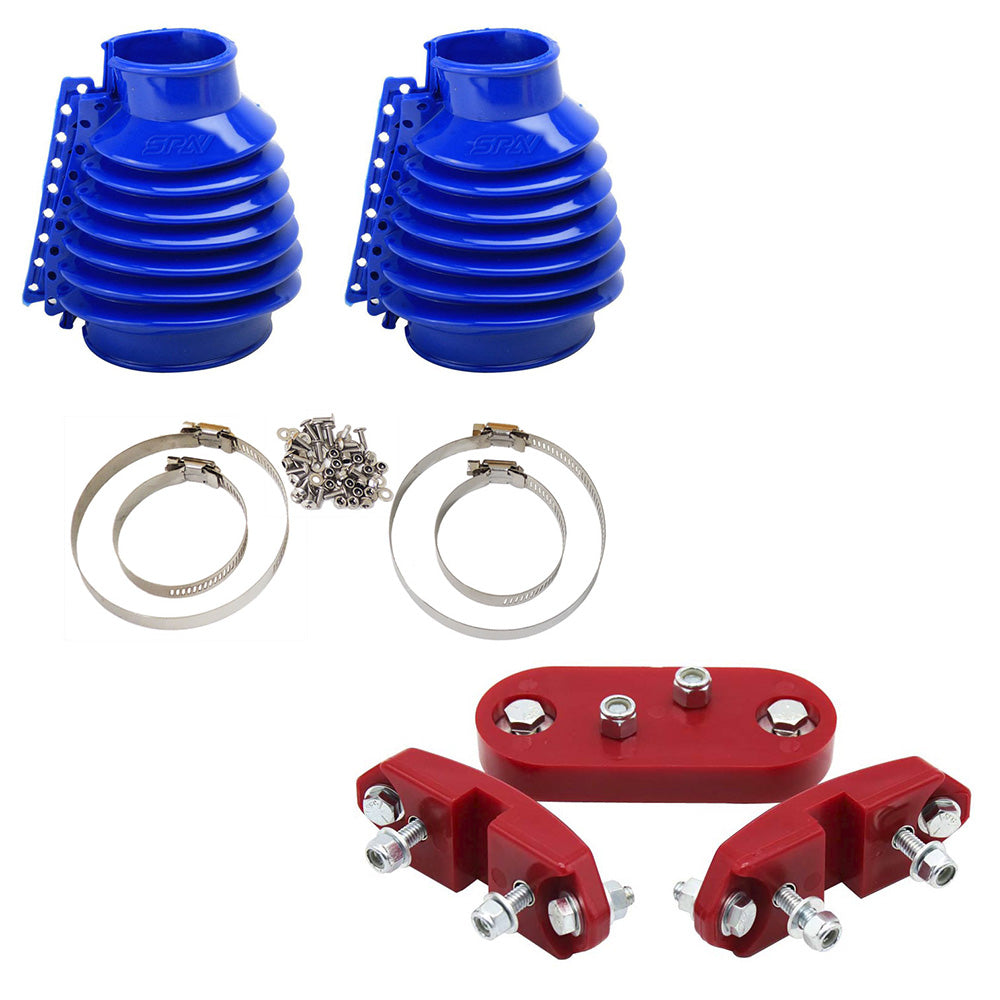 SPA Turbo Rear Swing Axle Boots Pair - Blue + Urethane Transmission Mount Kit for VW BUG/Beetle/Buggy/Baja