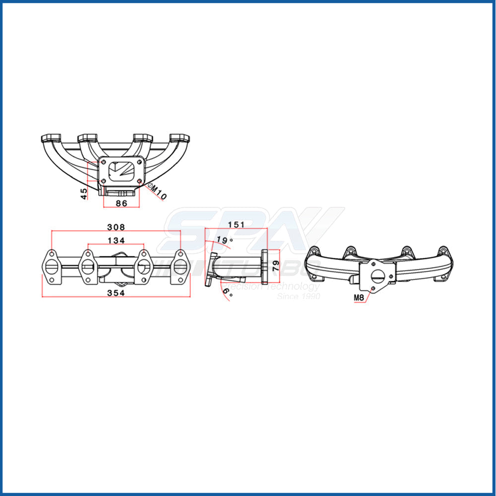 SPA Turbo VW MKIV 2.0 T3 turbo manifold