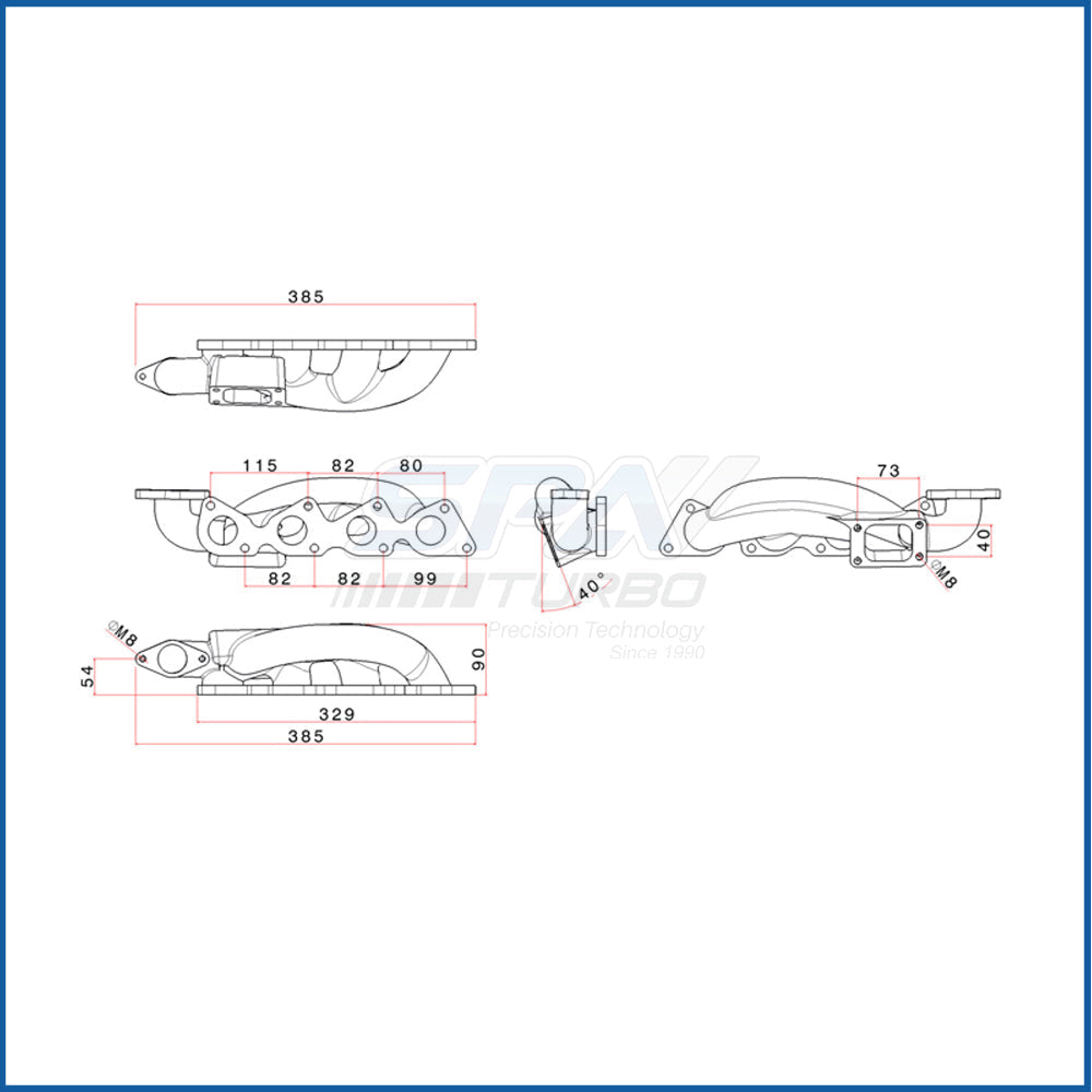 SPA Turbo VW Polo 6N2 / 1.4L / 1.6L / 8V AUD AKK T25 turbo manifold w/ external WG