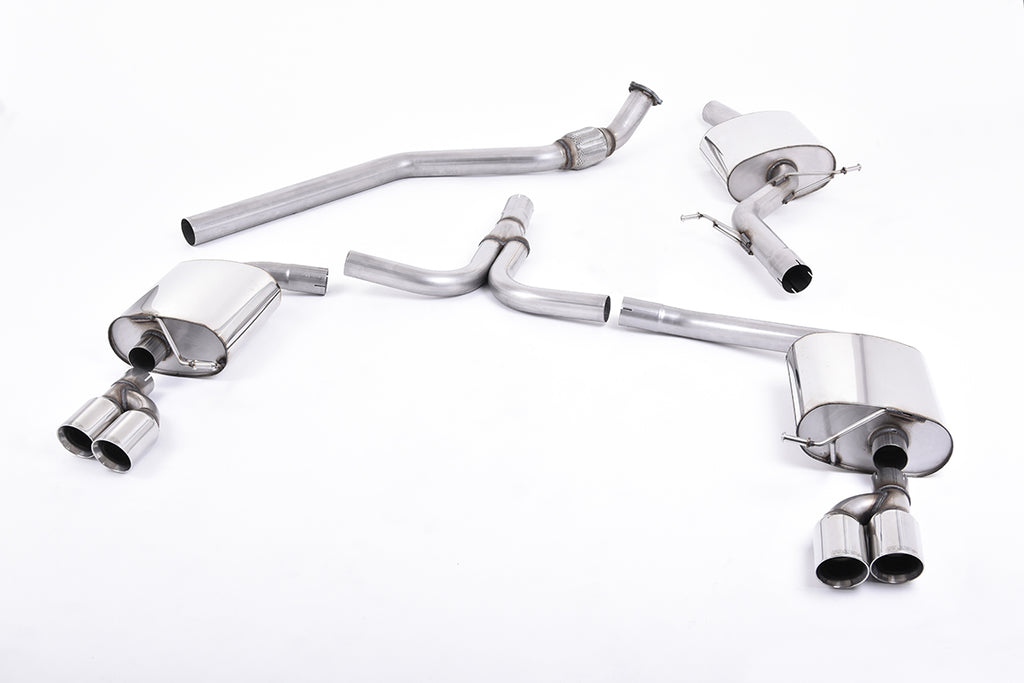 Milltek Sport Audi B8 A4 2.0T Resonated Quad Outlet Catback Exhaust