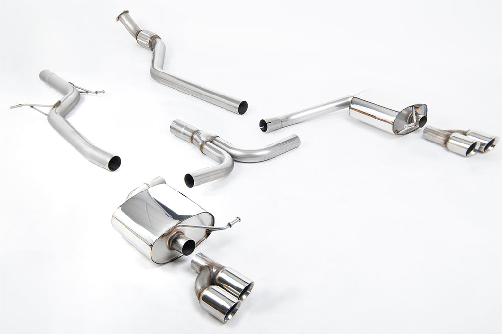 Milltek Sport Audi B8 A4 2.0T Non-Resonated Quad Outlet Catback Exhaust