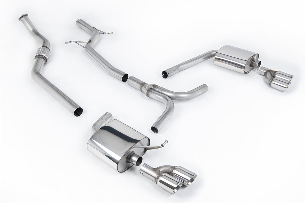 Milltek Sport Audi B8 A4 2.0T Non-Resonated Quad Outlet Catback Exhaust