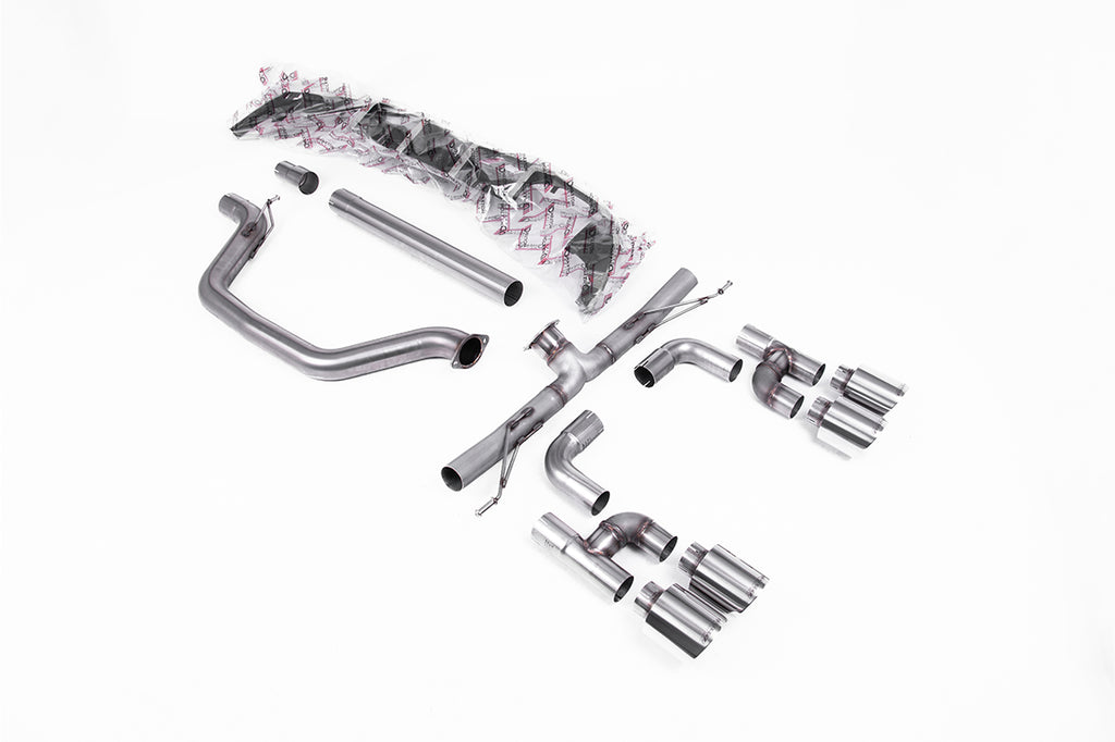 Milltek Sport Race Catback Exhaust System - Quad Tips - VW Mk8 GTI