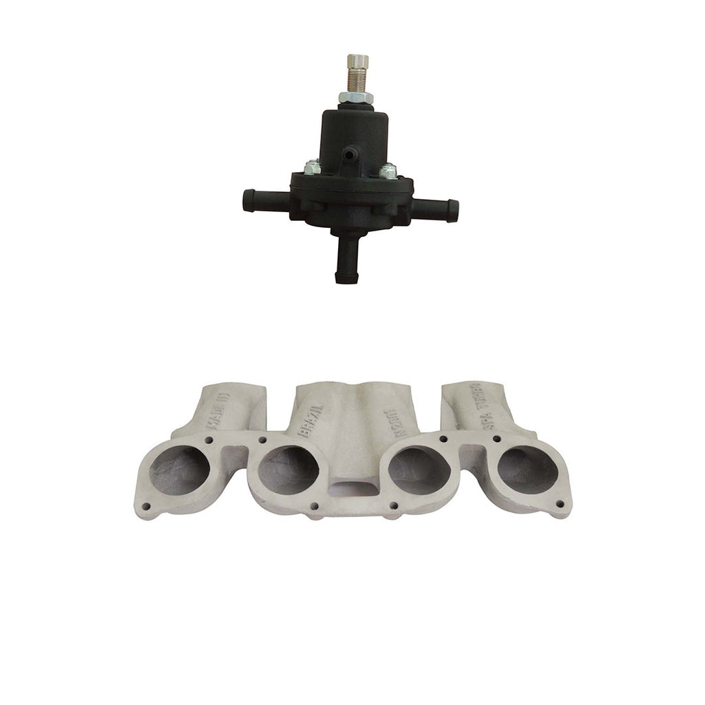 SPA Turbo VW MKI MKII GTI 1.8L 2.0L 8v SOHC dual downdraft intake manifold + 0-30 PSI Fuel pressure regulator + Bracket