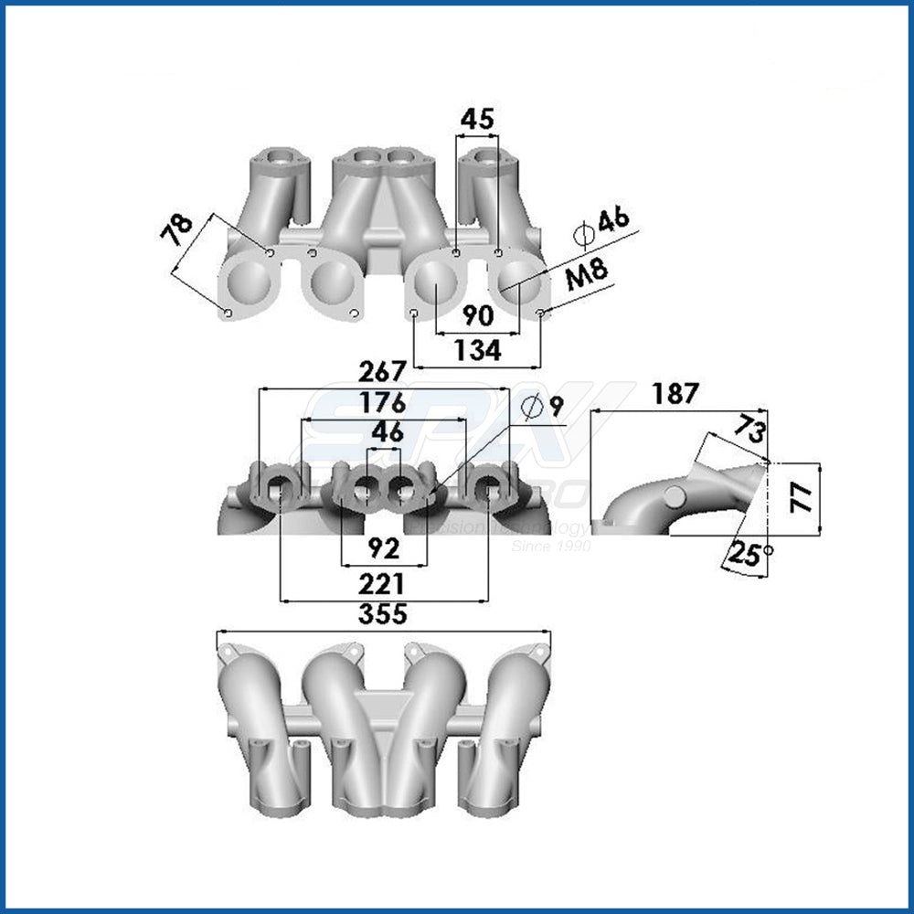 SPA Turbo VW MKI MKII GTI 1.8L 2.0L 8v SOHC dual downdraft intake manifold - PRE SALE