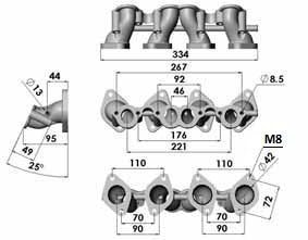 SPA Turbo VW MKI MKII GTI 1.8L 2.0L 8v SOHC dual sidedraft intake manifold
