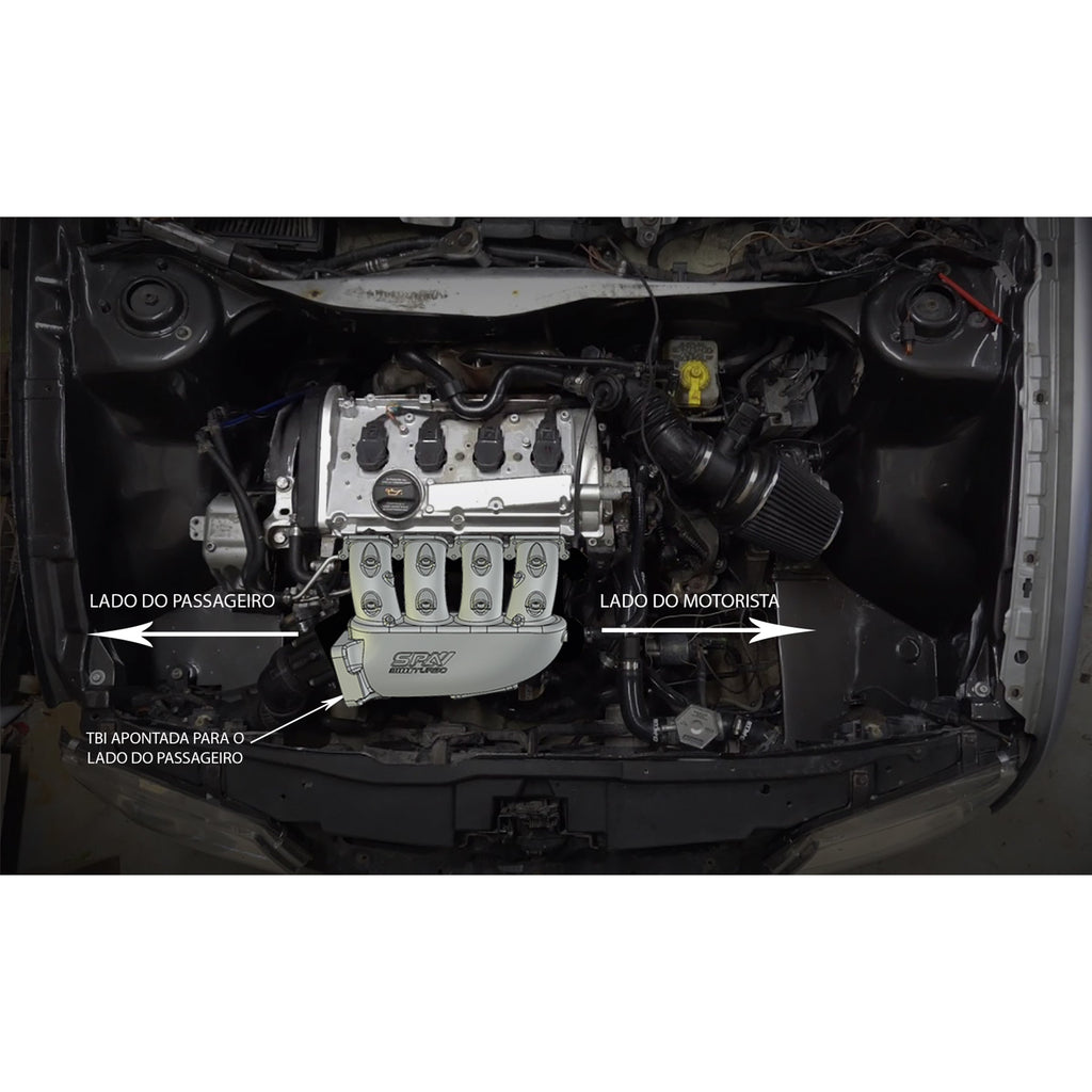SPA Turbo CAST ALUMINUM INTAKE MANIFOLD FOR TRANSVERSE VW/AUDI 1.8T WITH 4 INJECTORS FUEL RAIL KIT (RIGHT SIDE OEM THROTTLE) - BLACK + 252 / 260 HIGH PERFORMANCE CAMSHAFT SET FOR VW/AUDI 1.8L 20V