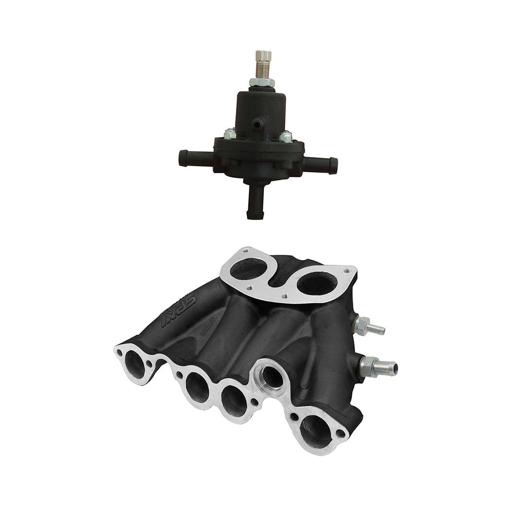 SPA Turbo VW MKI MKII GTI 1.8L 2.0L 8V SOHC SINGLE DOWNDRAFT INTAKE MANIFOLD - BLACK + 0-30 PSI Fuel pressure regulator + Bracket