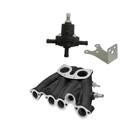 SPA Turbo VW MKI MKII GTI 1.8L 2.0L 8V SOHC SINGLE DOWNDRAFT INTAKE MANIFOLD - BLACK + 0-30 PSI Fuel pressure regulator + Bracket