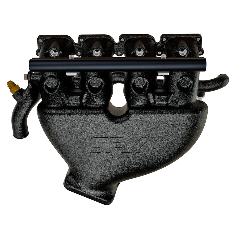 SPA Turbo Cast Aluminum Intake Manifold for longitudinal VW/AUDI 1.8T with 4 injectors Fuel Rail Kit (OEM throttle) Black - PRE SALE