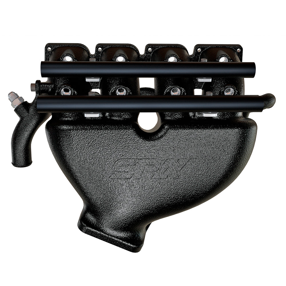 SPA Turbo Cast Aluminum Intake Manifold for longitudinal VW/AUDI 1.8T with 8 injectors Fuel Rail Kit (OEM throttle) Black - PRE SALE