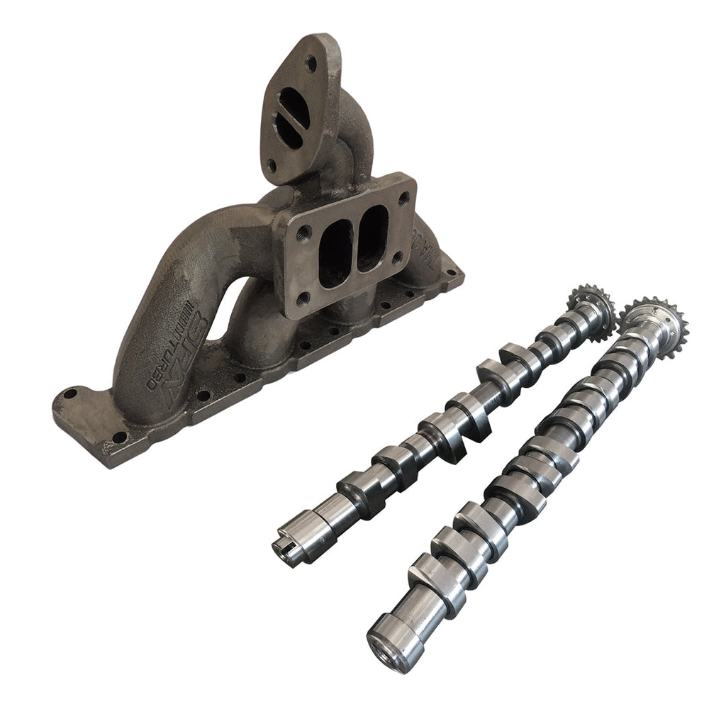 SPA Turbo VW MKIV GTI T3 TWIN SCROLL TOP MOUNT FLANGE TURBOCHARGER EXHAUST MANIFOLD + 252 / 260 HIGH PERFORMANCE CAMSHAFT SET FOR VW/AUDI 1.8L 20V