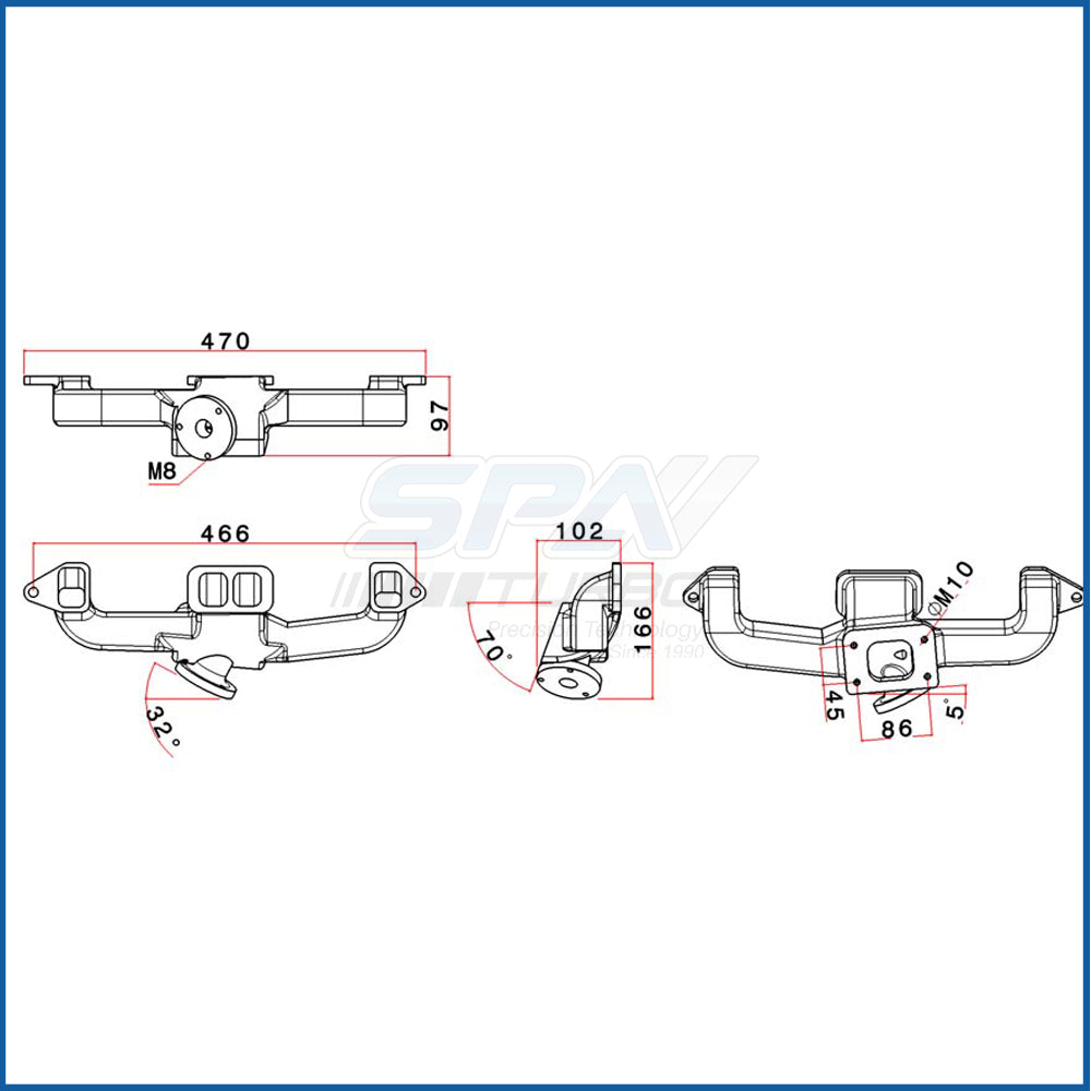 SPA Turbo Chevy II 153 CID Vortec 3.0L T3 Turbo Exhaust Manifold