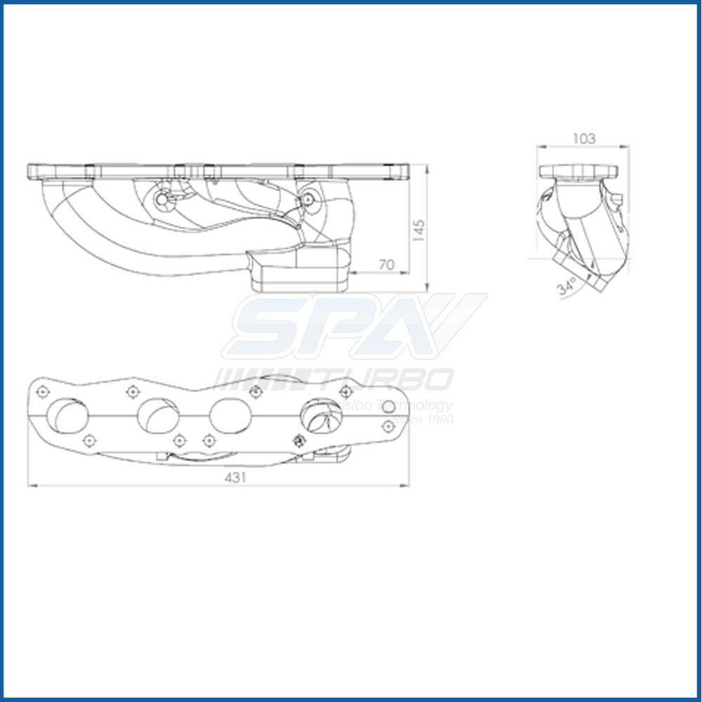 SPA Turbo Chevy Tracker / Suzuki 2.0L J20A T3 Turbo Exhaust Manifold