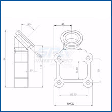 Load image into Gallery viewer, SPA Turbo T4 manifold 44mm v-band Wastegate adapter 45 degree flange
