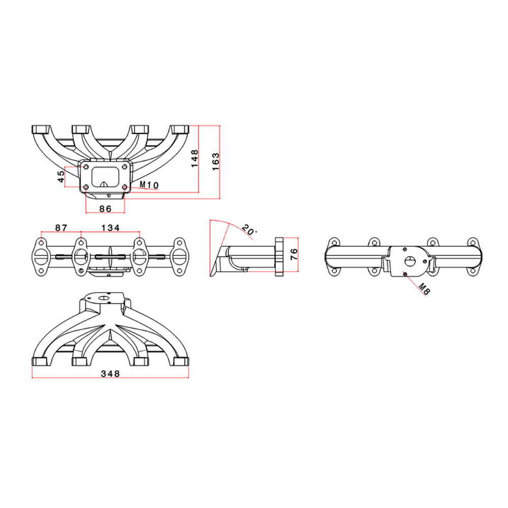 SPA Turbo VW Golf / Passat ABA 8v / 1.9L TDI turbo manifold - T3 Flange - PRE SALE